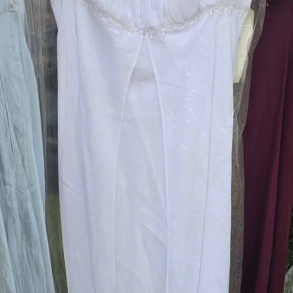 Fiesta White Beaded Long Dress